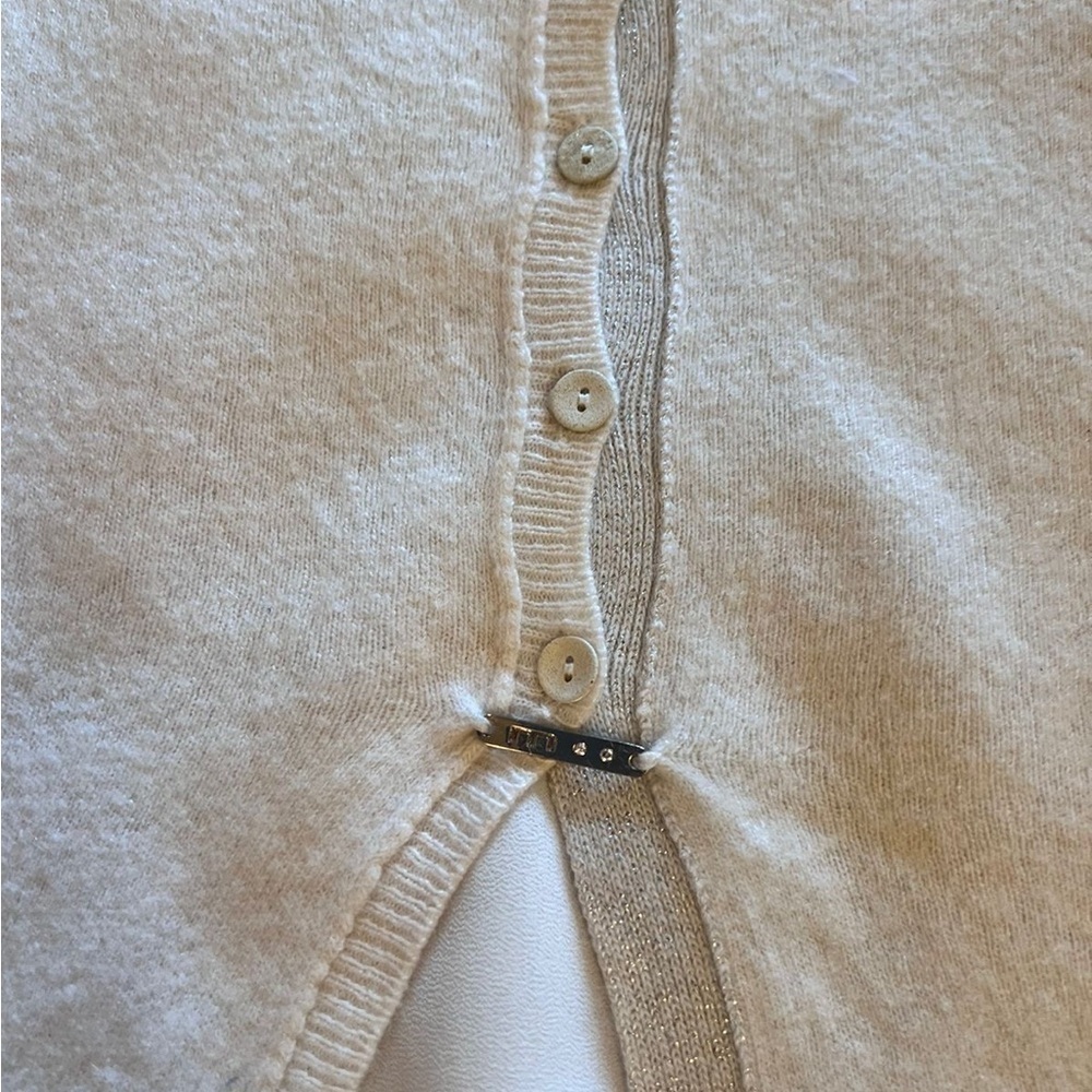 Made in Italy More SISTE Chic Cream V-Neck wool Women's Sweater| size M - Picture 10 of 16